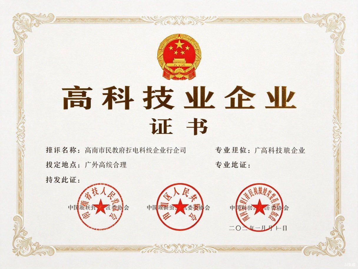 高新技术企业证书